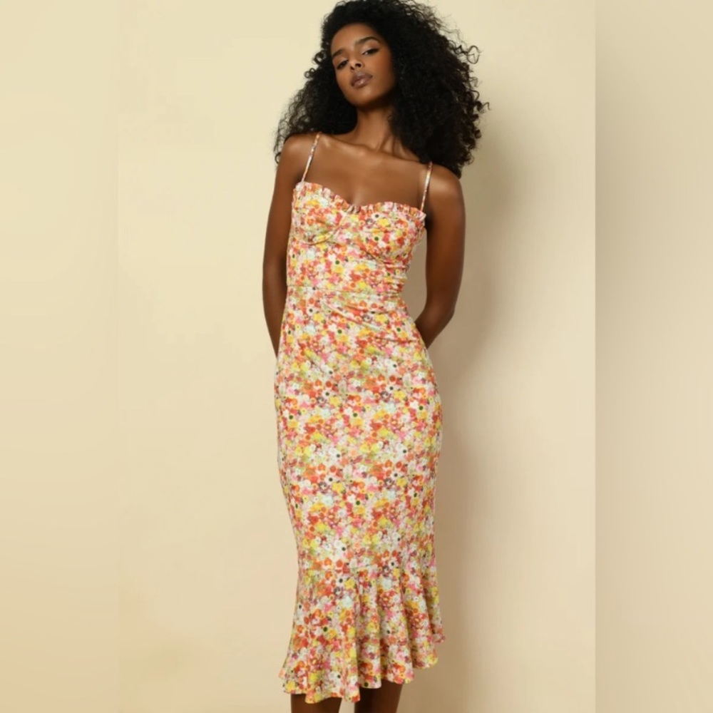 Anthropologie floral hutch midi dress. Size XS
